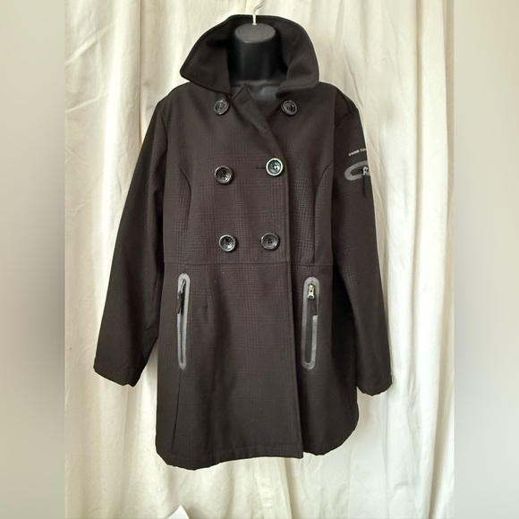 Free Country Women's Sz L Water Resistant Peacoat Faux Fur Lined Double Breast - Picture 2 of 7